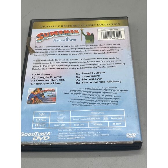 Superman DVD 2002 english 65 min not rated Dolby digital READ - Picture 2 of 3